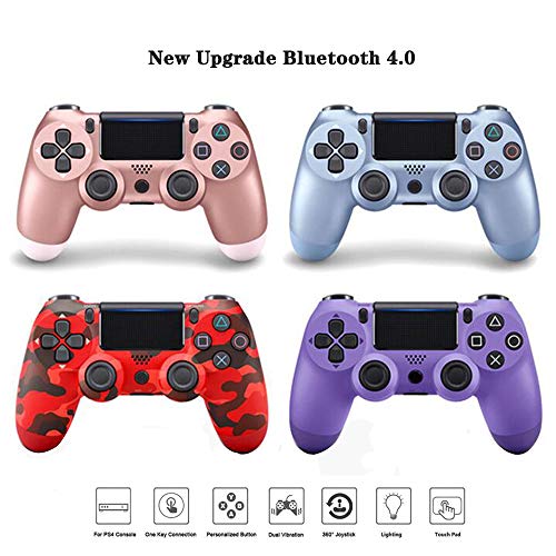 Alician Wireless PS4 Controller Bluetooth Gamepad Joystick for 4 Game Console PC Steam Electro-Optic Violet Electronic Accessories
