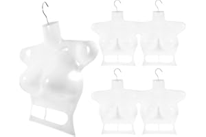 Ipetboom 5pcs Female Mannequin Body Mannequin Hanger, Plastic Hollow Back Upper Torso Set with Hanging Hook, Women Clothes Sh