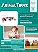 Classic Wooden Toy Truck with Animals for 2, 3 Year Olds, with Detachable Trailer Carrier & Solid Wood Hippo, Giraffe, Zebra & Crocodile Pieces for Preschool Kids, Toddlers Boys & Girls