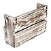MyGift Wall Mounted Rustic Torched Wood Entryway Mail Sorter Holder Organizer with 4 Key Hooks