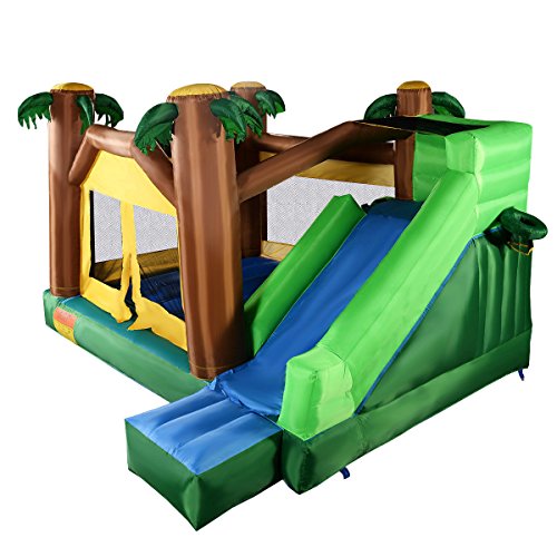 Costzon Inflatable Jungle Bounce House Jump And Slide Bouncer Castle
