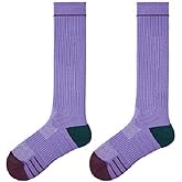 Star Tok Cotton Compression Socks for Women, 8-15 mmHg Light Compression Stockings, Knee High Socks for Running Athletic Cycling