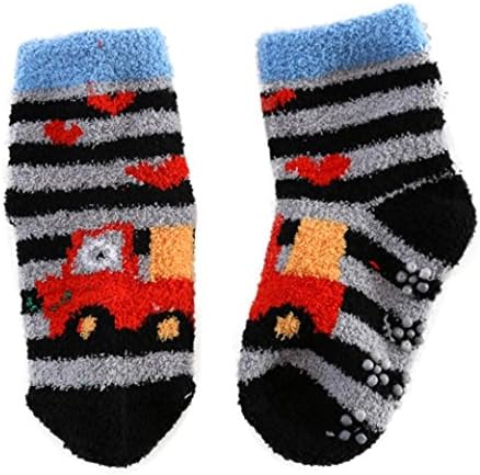TRENDINAO Kids Toddler Boys Girls Winter Warm Cartoon Anti-Slip Soft Socks