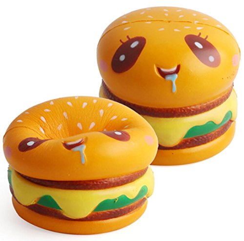 Gocheaper Squishy Toys,Yummy Hamburger Slow Rising Toy Cream Scented Charm Stress Reliever (Yellow)