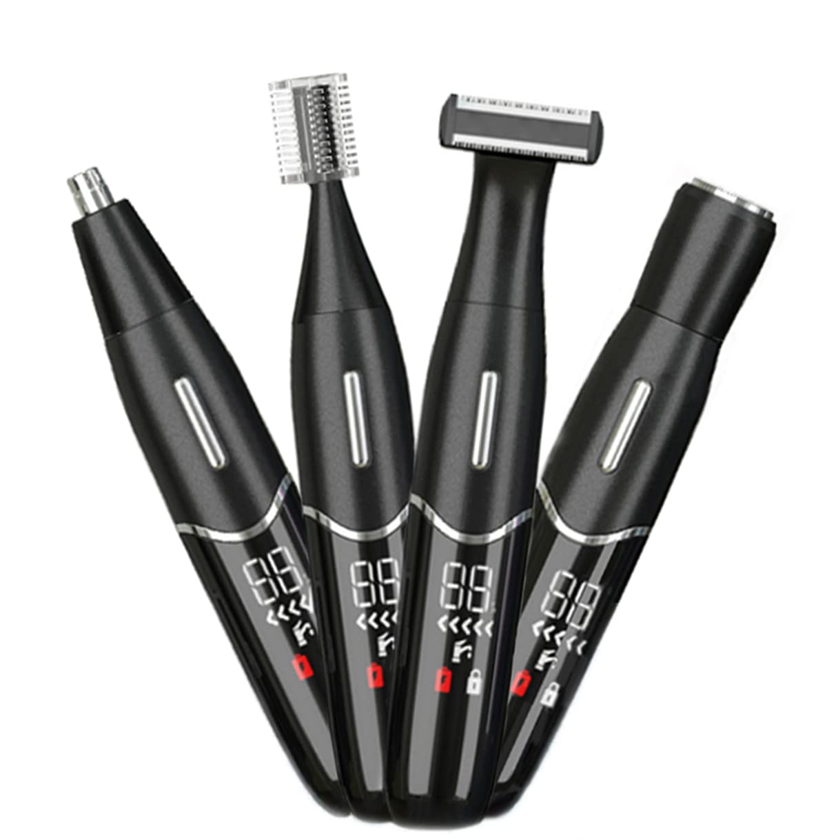 Electric Shaver for Women & Men 4 in 1 Lady Shaver Bikini Trimmer Rechargeable Electric Razor for Men Wet and Dry Body Hair Trimmer for Face Eyebrow Nose Arms Legs Underarms (Black)