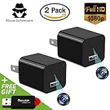 Hidden Camera | Spy Camera | 2 Pack | USB Charger Camera | 1080P Full HD |Has Motion Detection | Loop Recording | Free Flash Transfer Stick | For Protection and Surveillance of Your Home and Office