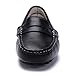 SUNROLAN 818-2hei9 Casual Women's Genuine Leather Penny Loafers Driving Moccasins Slip-On Boat Flats Shoes US9 Black