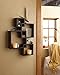 Shelving Solution Intersecting Squares Floating Shelf ,2 LED Candles Included - Espresso