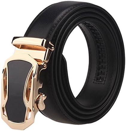 Mens Automatic Buckle Ratchet Genuine Leather Belt