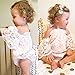 Sunbona Toddler Infant Baby Girl Flower Lace Off Shoulder Romper Jumpsuit Outfit Set Clothes (6~12Months, White)