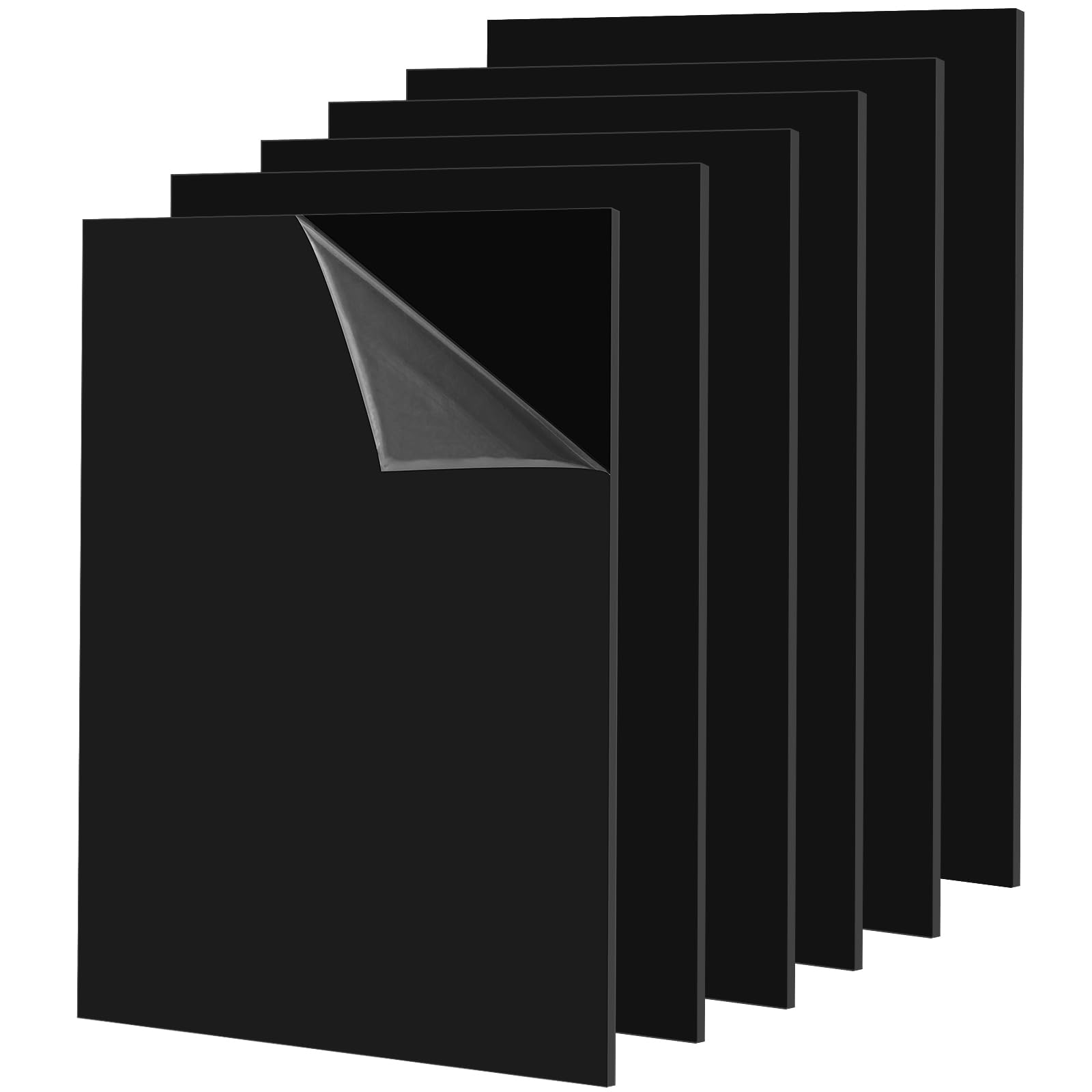 HEIHAK 6 Pcs A3 Black Perspex Sheet, 2mm Thick Acrylic Sheet with Protective Film for Printing, Crafts, Painting, Display, Picture Frame
