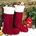 LimBridge Christmas Stockings, 2 Pack 18 inches Large Cable Knit Knitted Faux Fur Cuff, Xmas Rustic Personalized Stocking Decorations for Family Holiday Season Decor, White or Burgundy