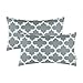 CaliTime Pack of 2 Soft Canvas Pillow Covers Cases for Couch Sofa Home Decor Modern Quatrefoil Accent Geometric 12 X 20 Inches Grey
