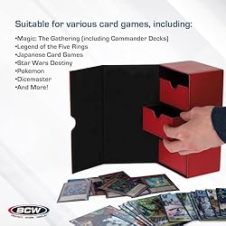 BCW Deck Vault-LX 200 - Red | Premium Card Deck Box