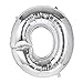 Lovne 40 Inch Jumbo Silver Alphabet O Balloon Giant Prom Balloons Helium Foil Mylar Huge Letter Balloons A to Z for Birthday Party Decorations Wedding Anniversary