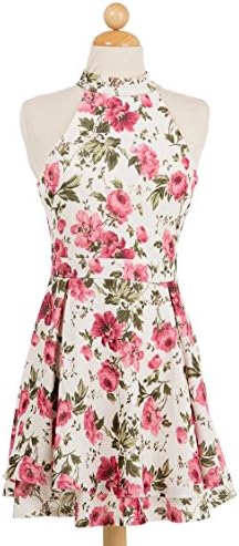 Bangbangusa Women Haltered Floral Mini Full Skirt Dress