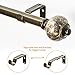 KAMANINA 1 Inch Curtain Rod Single Drapery Rod 36 to 72 Inches (3-6 Feet), Bronze Heavy Duty Curtain Rods for Windows, Marbled Finials
