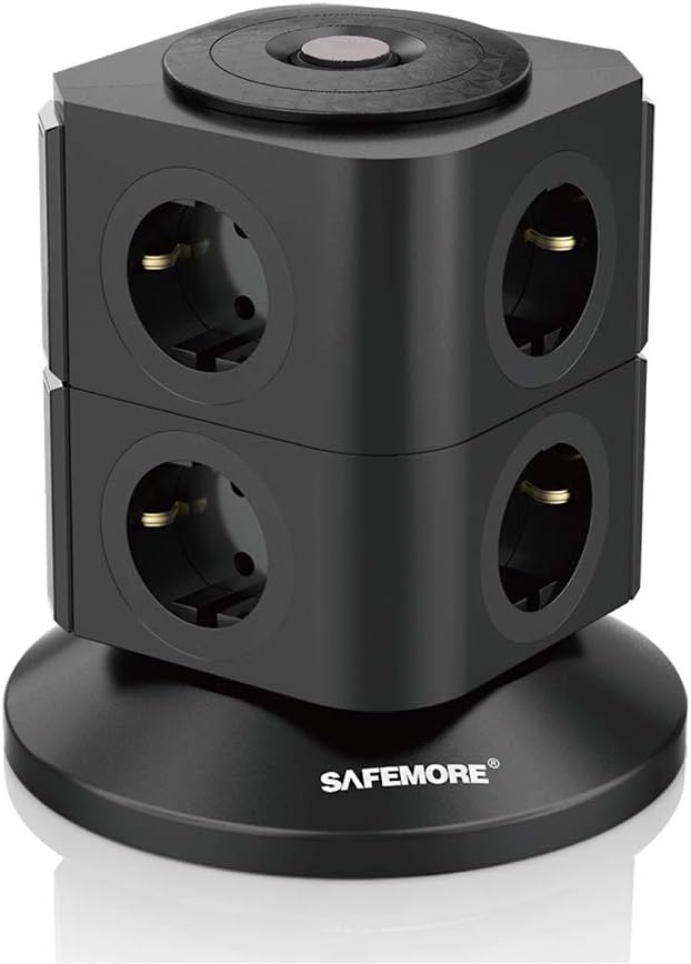 Steckdosenleiste Überspannungsschutz 8 Fach Einzeln Schaltbar Mehrfachsteckdose Steckdosenturm