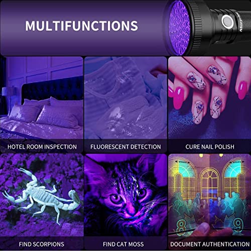 UV Flashlight Black Light, Morpilot 51 LED Ultraviolet Blacklight, 395 NM Flashlight Portable UV