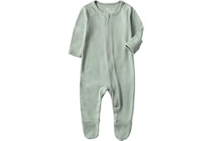 O2 BABY Baby Boys Girls Organic Cotton Zip-Front Sleeper Pajamas, Footed Sleep 'n Play