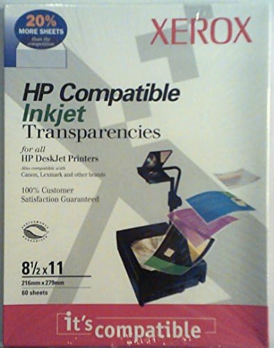 XEROX HP Compatible Inkjet Transparencies (8.5" x 11") 60 sheets
