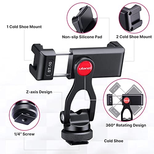 ULANZI Metal Phone Tripod Mount ST-10, Universal 360° Smartphone