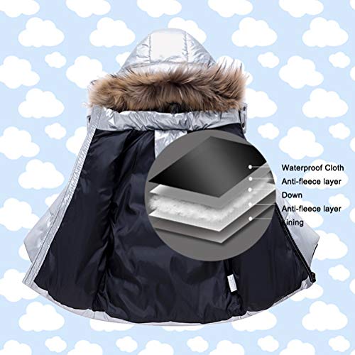 Skijakkeset Baby Girls Two Piece Winter Warm Hooded Fur Trim - Main Image