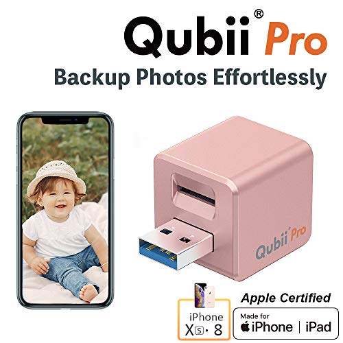 Qubii Pro Photo Storage Device for iPhone & iPad, Auto Backup Photos & Videos, Photo Stick for iPhone, Digital Photos Organizer【microSD Card Not Included】- Rose Gold - Thumbnail 7