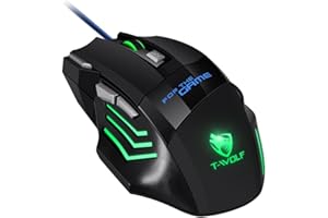 M1 Wired Gaming Mouse with 7-Color Breathing Light 3-Gear Adjustable DPI 800 1200 2400 Ergonomic for PC Laptop