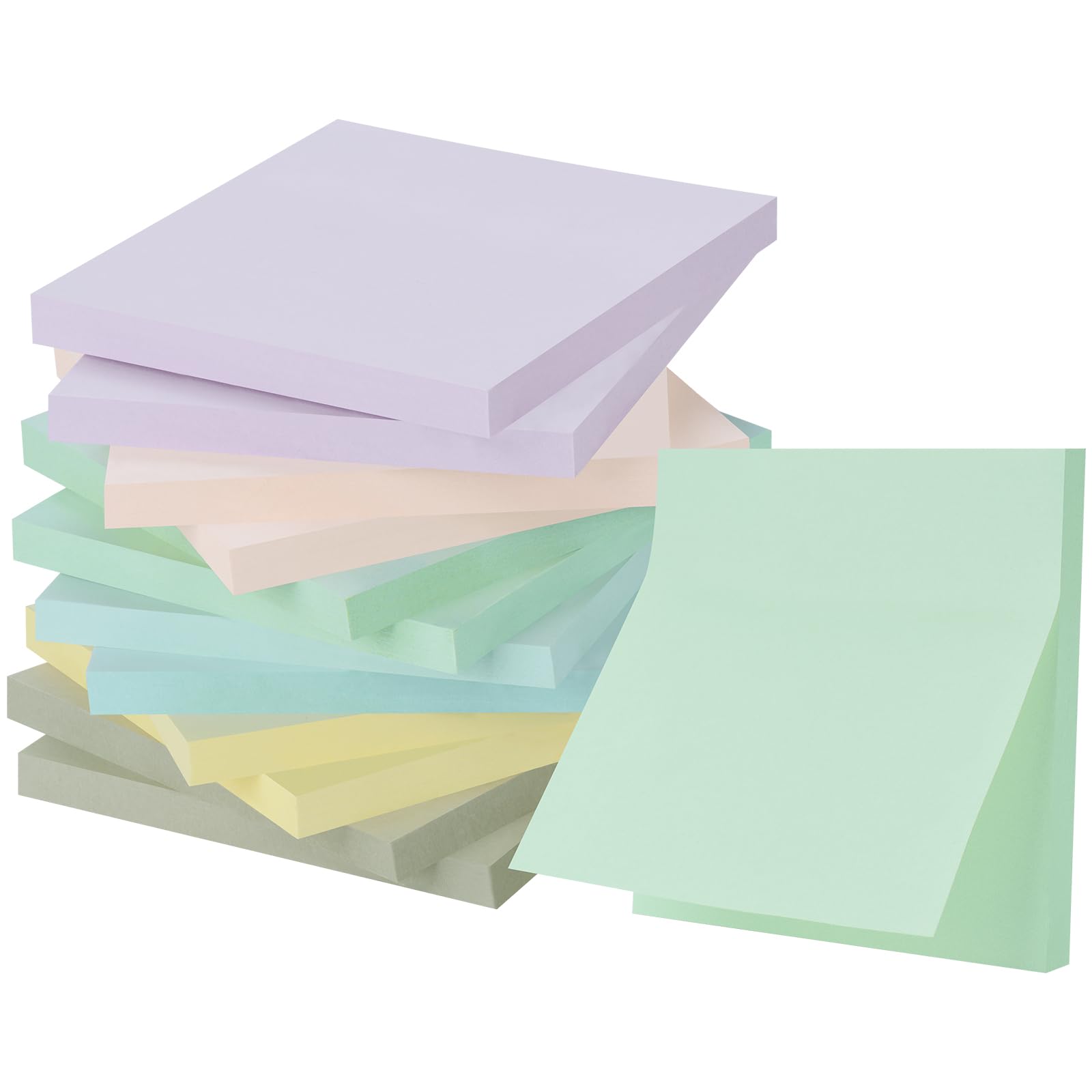 ZCZN 12 Pads Pastel Sticky Notes Morandi Colour, 60 Sheets Per Pad, Use as Reminders, to-Do, Memos