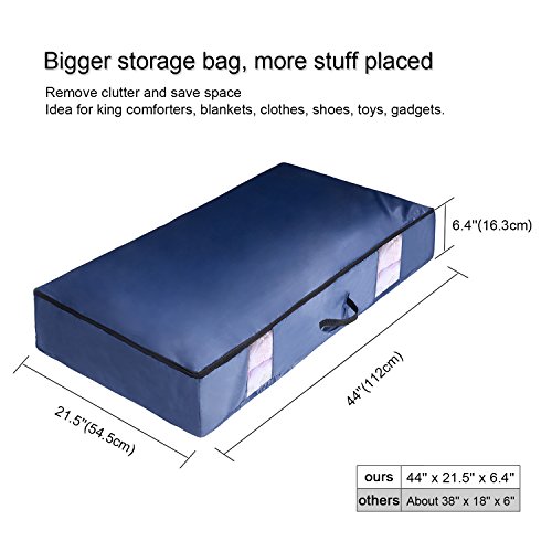ACMETOP Ultra Large Under Bed Storage for Clothes, Blanket, Comforters, Linen, Shoes, Household Under-bed & Closet Organizer â€“ Durable & Reusable, 2 Pack (Navy) (2-Pack, Navy)