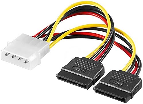 Caxico 2PCS 6" Serial ATA Power Y-Cable (4-pin - 15-pin) For Dual Serial ATA (SATA) Devices,