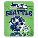 Seattle Seahawks NFL Green Reflecting Helmet Lightweight Fleece Throw Blanket 50