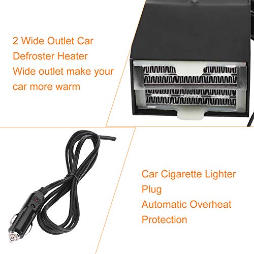 Keenso Portable Car Heater, Fast Heating Defrost Defogger 12V Adjustable Cigarette LighterCooling Fan 2 Wide Outlet Plug in Cigarette Lighter