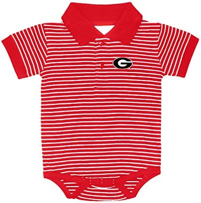 Georgia Bulldogs NCAA College Newborn Infant Baby Striped Golf Creeper