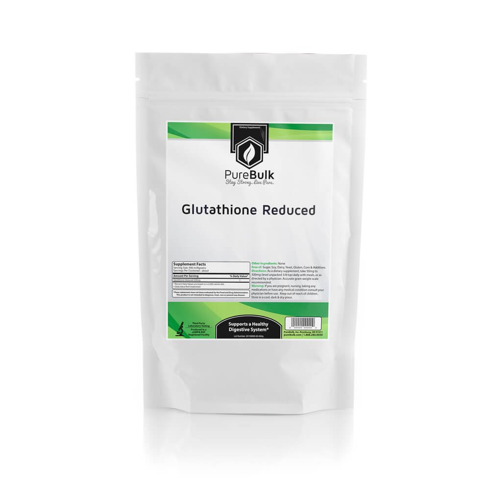 glutathione 500g Purebulk Glutathione Reduced Container Bag Size 500g Powder
