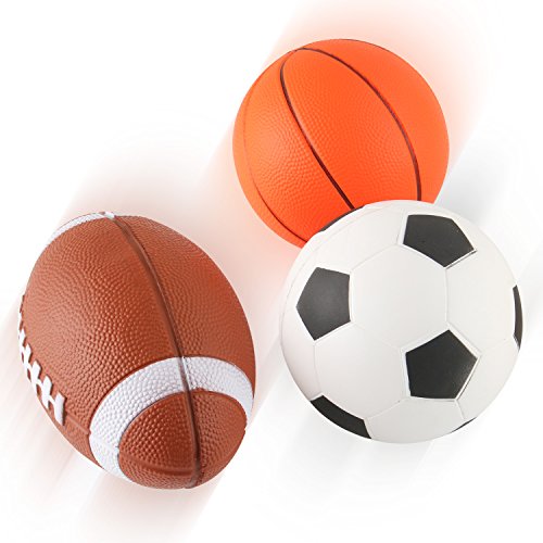 Liberty Imports Set of 4 Soft PU Mini Sports Balls for Kids (Football