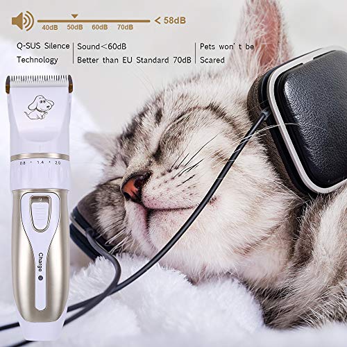 AONOKOY Dog Clippers Low Noise Dog Grooming Kit Rechargeable Cordless Electric Pet Shaver Professional Dog Hair Trimmer Set for Dogs Cats and Other Animals - Thumbnail 3