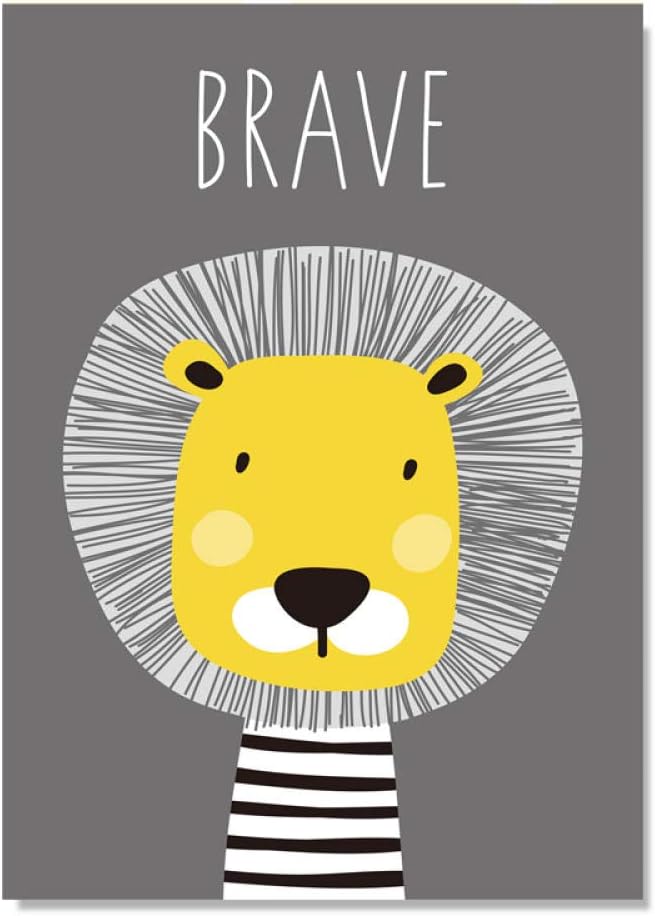 Rodschinson Com Shinering Soyez Courageux Lion Garcon Chambre De Bebe Decor Photo Cuadros Style Nordique Enfants Decoration De Bande Dessinee Affiche Mur Art Toile Peinture Sans Cadre Tableaux Posters Et Arts Decoratifs Tableaux