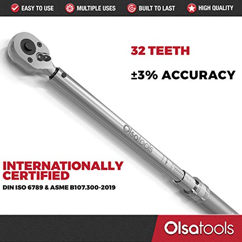 Olsa Tools Click Torque Wrench, 1/2Inch Drive (20150 ftlb Torque