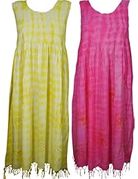 Wholesale Lot Of 2 Womens Sundress Sleeveless Tie Dye Beach Lost In A Dream Summer Resort Wear Tank Dresses