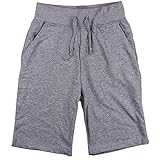 Men's Sweat Style Long Athletic Shorts (Light Grey, Large)