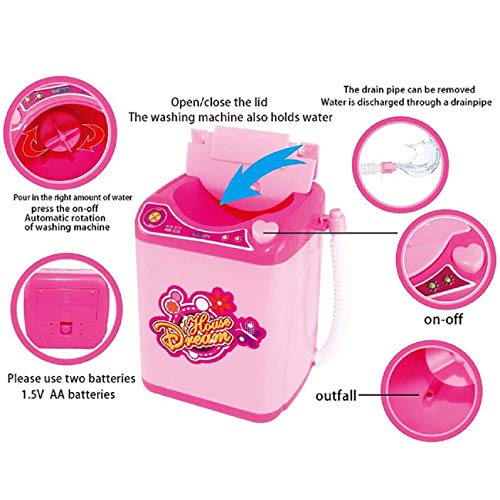 Makeup Brush Cleaner Device Automatic Cleaning Washing Machine Mini Toy Girls Toy Educational Doll House Accessories (A)