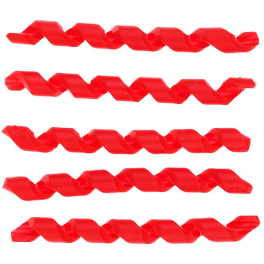 POFET 5pcs Bike Brake Shift Housing Covers Frame Protector Rubber Bicycle Cable Sleeve - Red