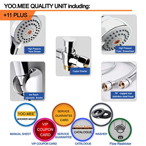 YOO.MEE High Pressure Shower Combo Set, w/Powerful Pressure Handheld Shower and Strong Jets