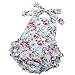 Fubin Baby Girl's Floral Print Ruffles Romper Summer Clothes With Headband,Mint,13-24 months