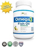 Omega 3 Fish Oil Supplements - with Lemon Oil, 120 Triple Strength Softgels, 1300mg, 650mg DHA + 860mg EPA , - Molecularly Distilled, Heavy Metals and Toxins Free - NO Fishy Burps / Aftertaste