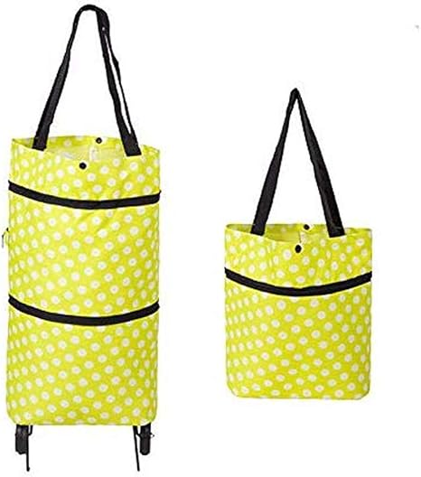 Amazon Bidiri折り畳み式 ショッピングキャリー 収納袋食料品の買い物袋ショッピングバッグ折りたたみ 大容量24l キャリーカート 荷重10kg 2輪キャスター付く お買い物に便利 お年寄り 主婦 プレゼント 緑 円点 Bidiri ショッピングキャリー 通販