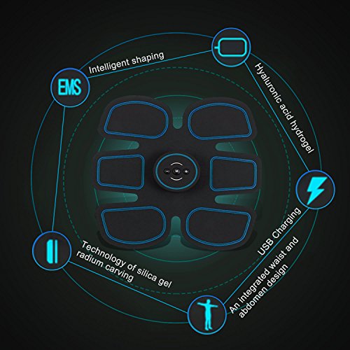 UNOSEKS Abs Stimulator Muscle Toner, Abdominal Toning Belt, USB Charging Portable AB Machine, EMS Training Home Office Fitness Equipment for Abdomen/Arm/Leg Training Men Women