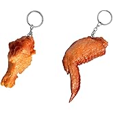 KIFEDSLJ Fried Chicken Leg Nuggets Wing Keychain Imitation Food French Fries Keyring for Handbag Purse Car Accessories